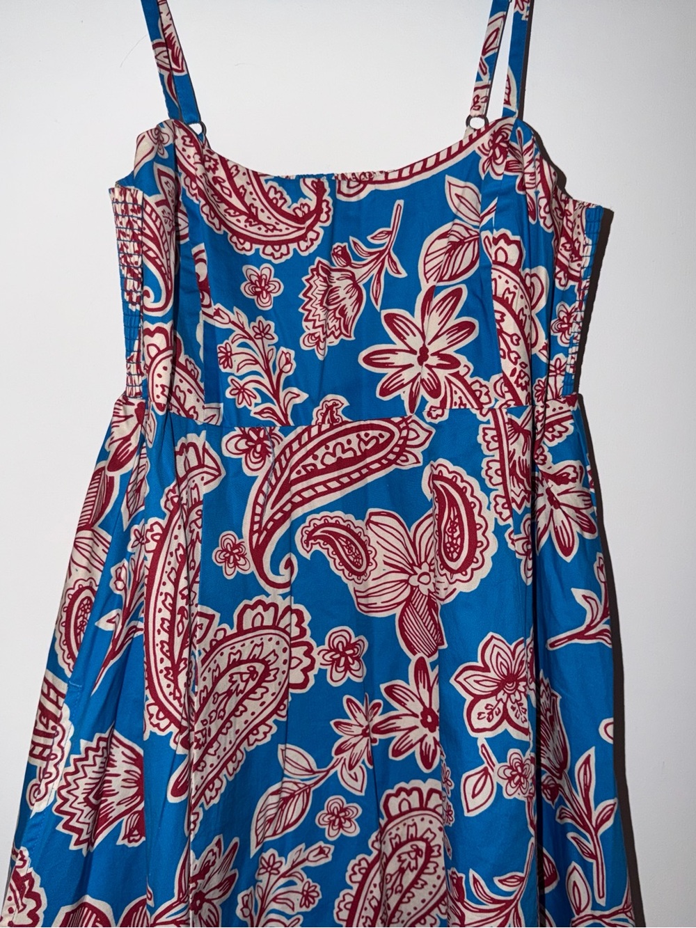 XíRENA Blue Floral Paisley Spaghetti Strap Sundress